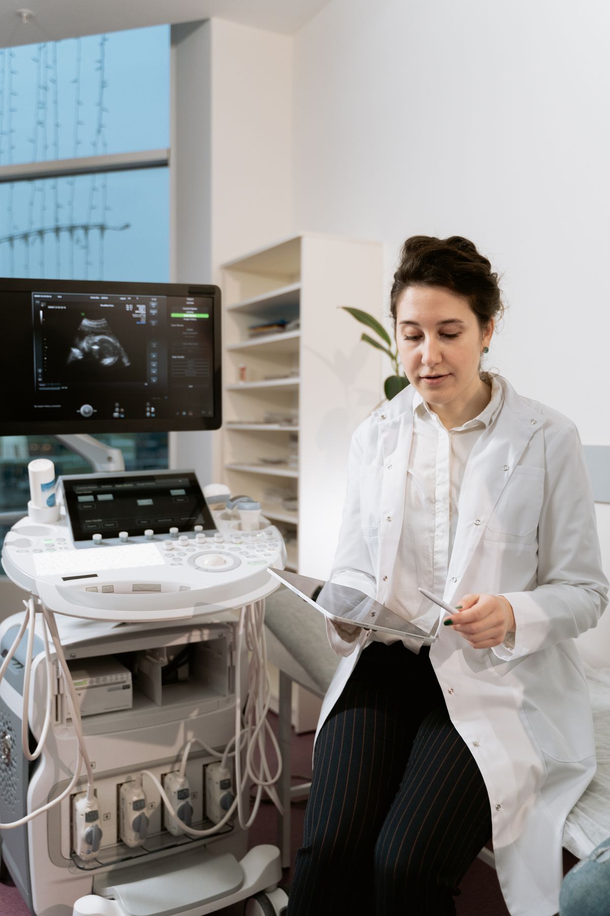 Expecting mother at an antenatal ultrasound scan
